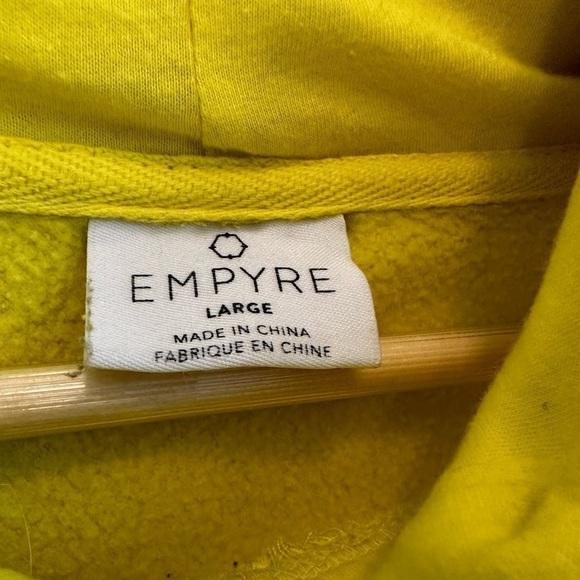 Empyre Lime Green Drawstring Hooded Long Sleeve Kangaroo Pocket Sweatshirt L - Picture 5 of 10